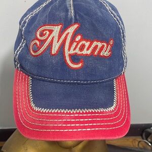 Miami Women's Blue and Red Cap